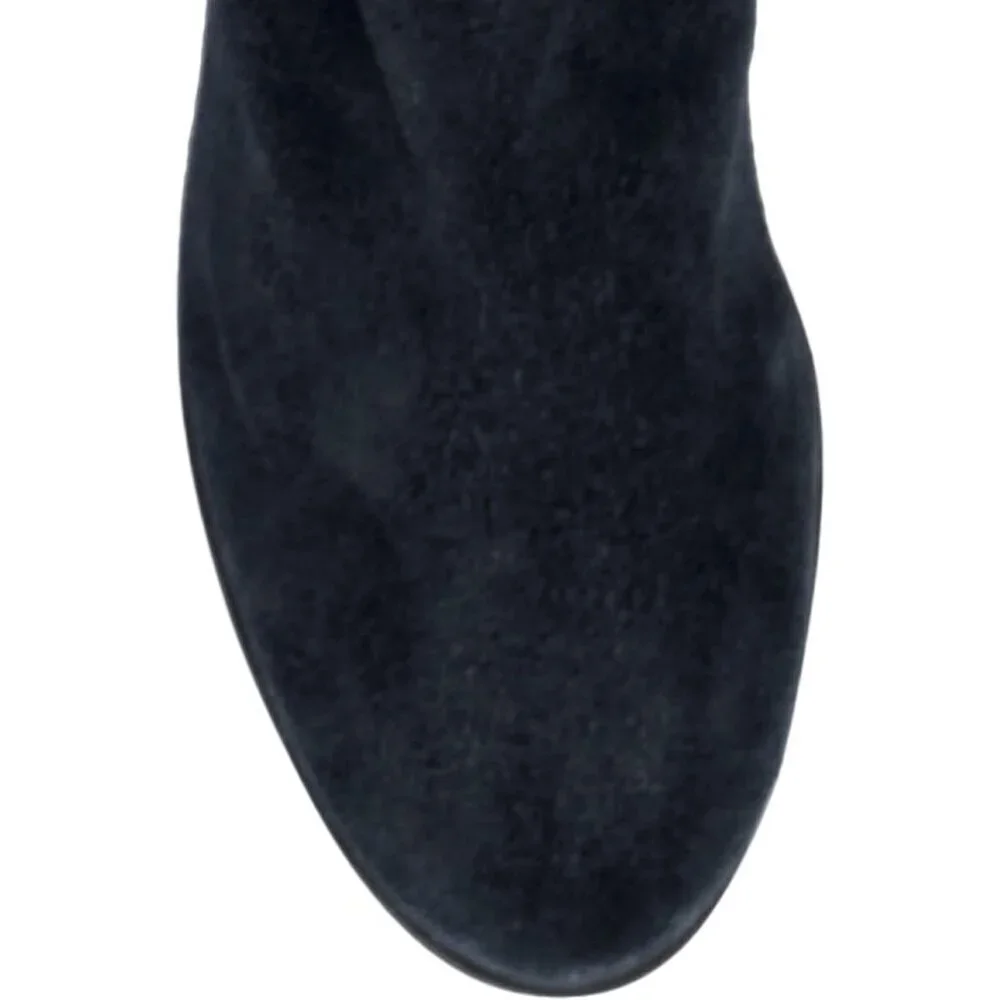 Women's Bright Blue Above the Knee Pointed Toe Low Heel Calypso Winter Long Boot